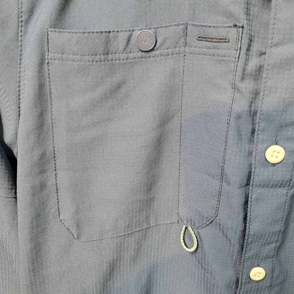 Columbia PFG Fishing Shirt Long Sleeve Button Up Boys‎ Large 14/16 Blue